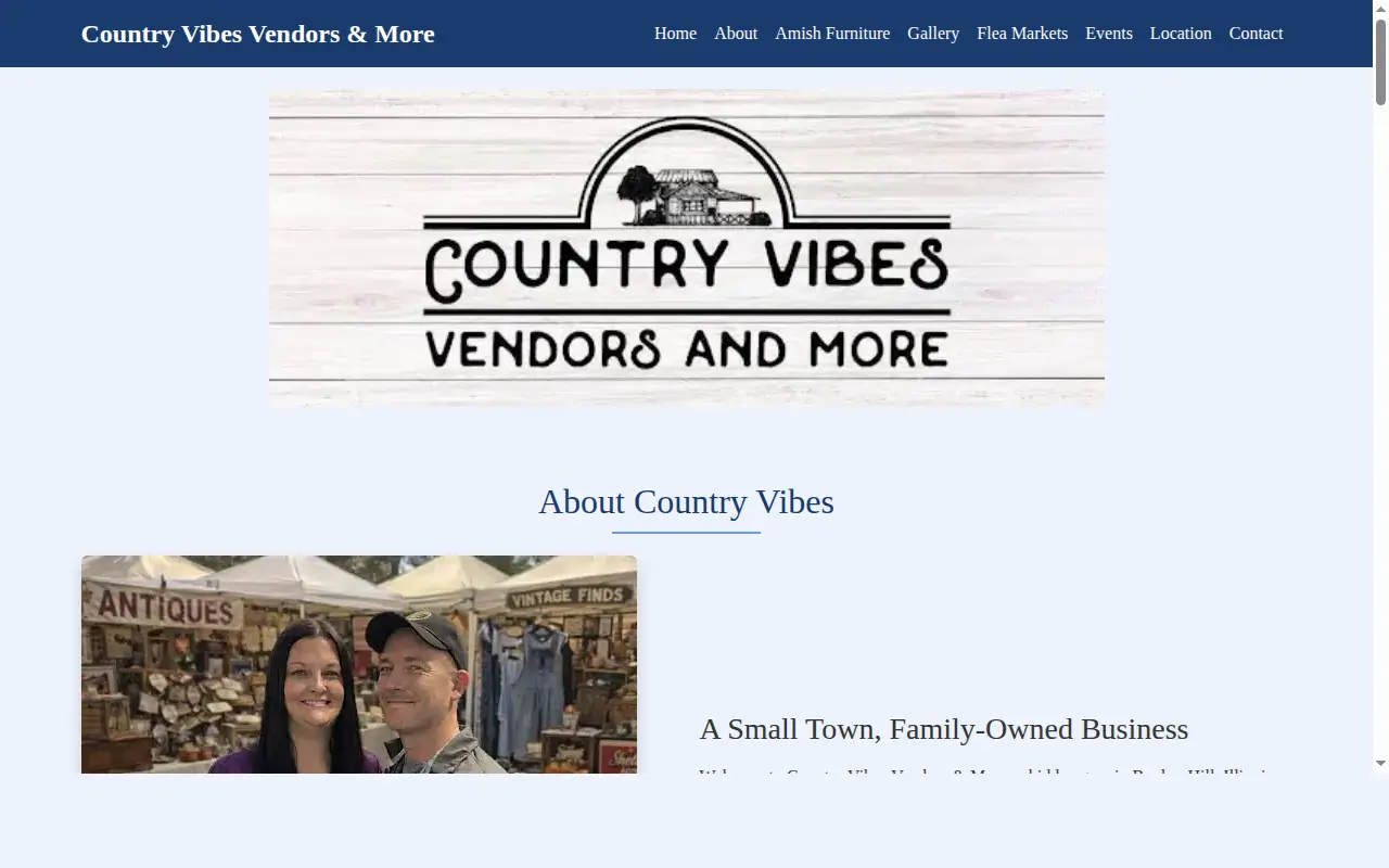 Country Vibes Vendors & More website screenshot