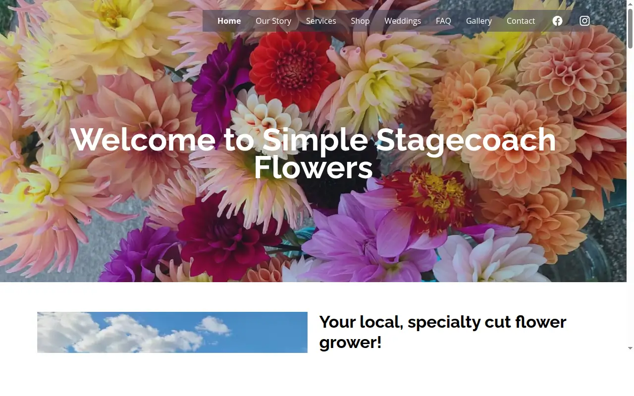 Simple Stagecoach Flowers website screenshot