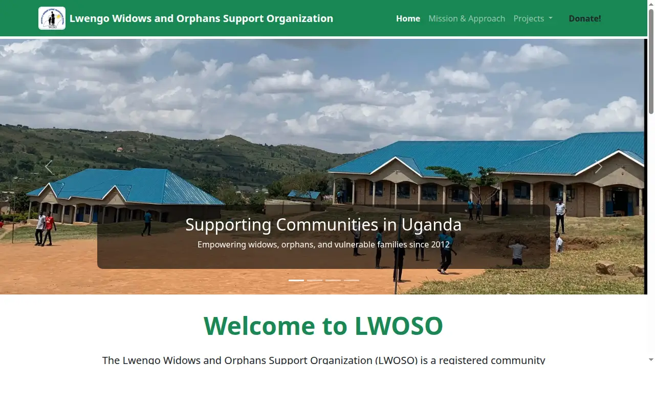 Widows & Orphans Support Organization website screenshot